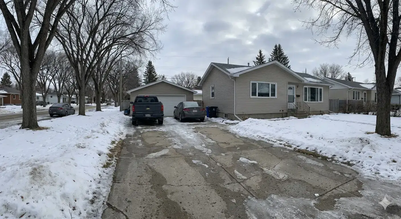 Picture of a driveway in the winter - Brandon MB